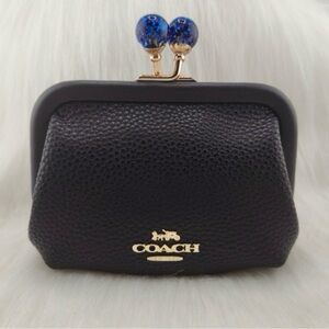Coach Nora Black Kiss Lock Coin Purse
